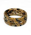 Bracelet en corne véritable - Léopard et détails feuilles d'or