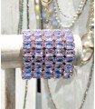 Bracelet en cristal K9 de haute qualité - Violet - Forme rectangle