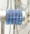Bracelet en cristal K9 de haute qualité - Bleu - Forme rectangle