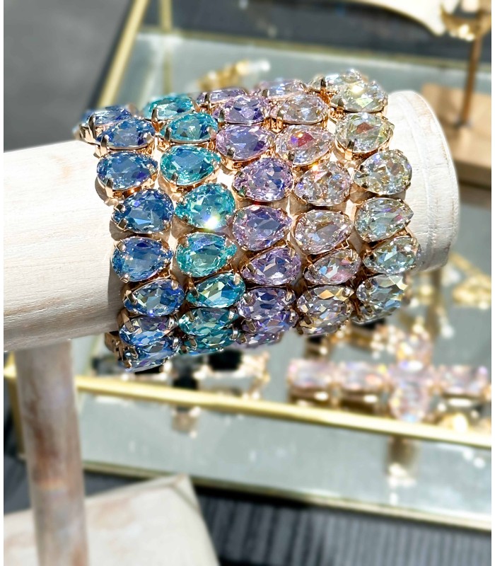 Bracelet en cristal K9 de haute qualité - Turquoise - Forme goutte