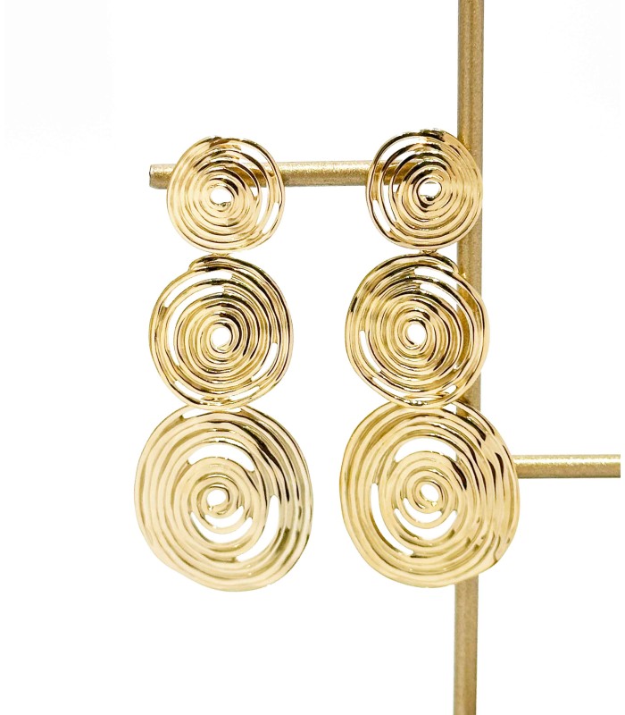 Boucles d'oreilles longues spirales - Acier inoxydable - Actuel Diffusion - Grossiste et créateur de bijoux fantaisie