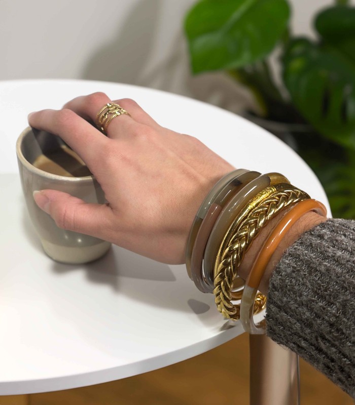 Bracelet coloré 2309C en corne véritable
