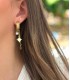 Boucles d'oreilles créoles et pampilles étoiles - Acier inoxydable