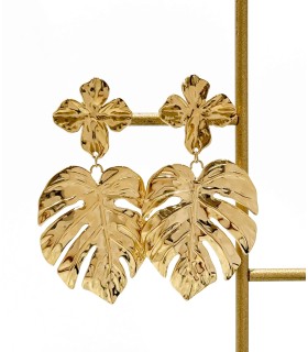 Boucles d'oreilles feuille - Grossiste bijoux - Actuel Diffusion
