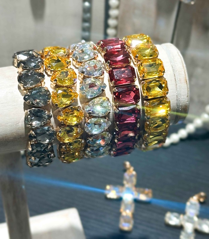 Bracelet en cristal K9 de haute qualité - Jaune - Forme goutte