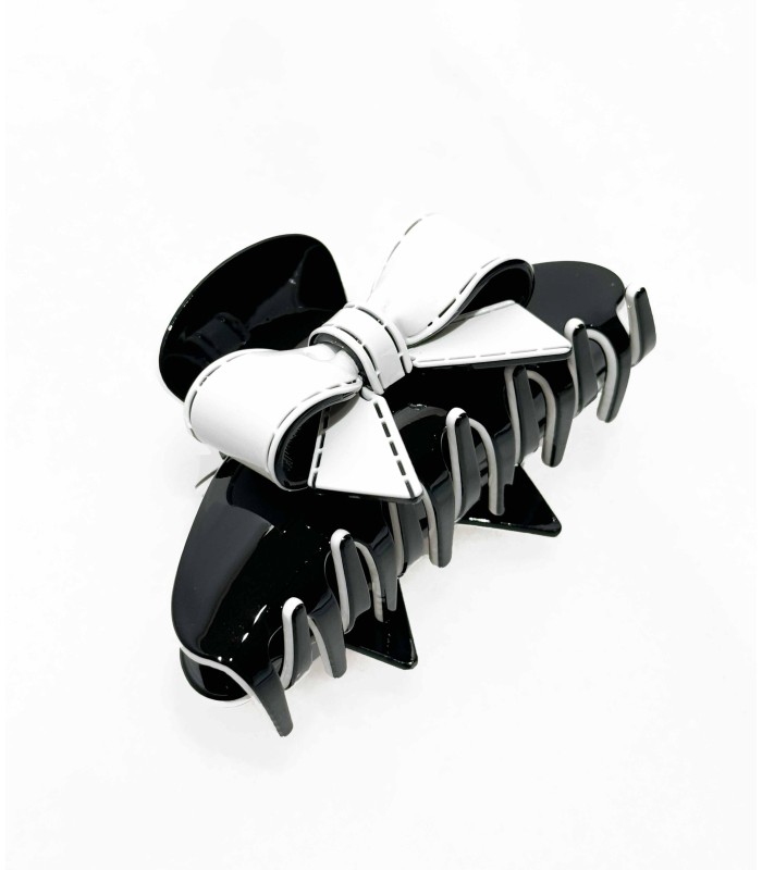 Pince à cheveux - noeud papillon - noir et blanc - actuel diffusion - grossiste - coiffure