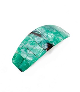 Barrette - pince à cheveux plate - turquoise - quadrillée - grossiste - actuel diffusion - coiffure - coiffeuse