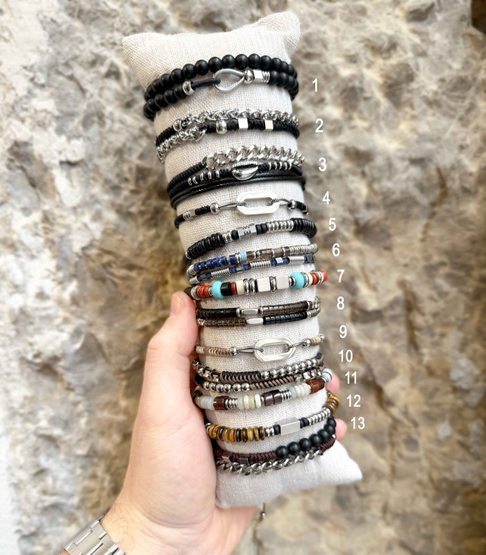 Bracelets Hommes - Acier 316L et Pierres Naturelles