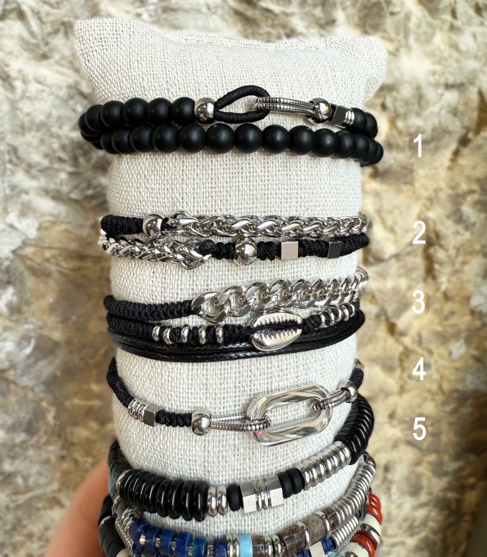 Bracelets Hommes - Acier 316L et Pierres Naturelles