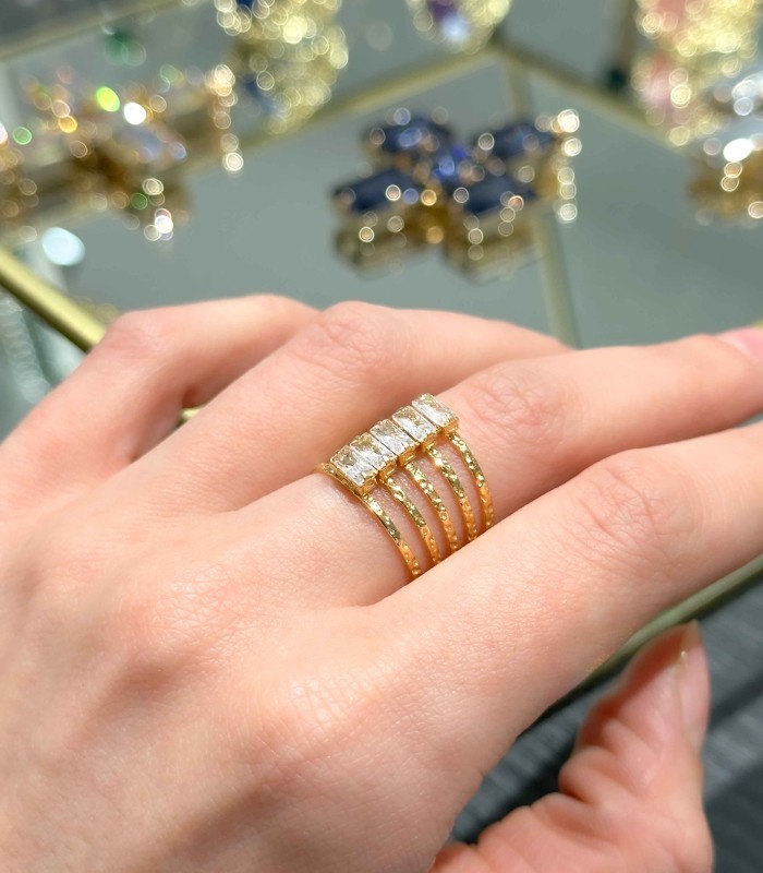 Bague multirangs zirconium - Acier inoxydable 316L