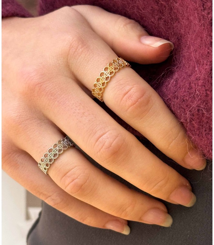 Bague - laiton - large  - doré - petit prix - promo - grossiste