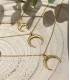 Collier - 3 lunes - acier inoxydable - multirangs - croissant - grossiste - petit prix - promotion