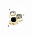 Bague cristal en verre teinté