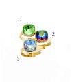 Bague cristal en verre teinté