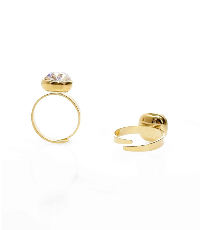 Bague cristal en verre teinté