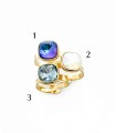 Bague cristal en verre teinté