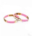 Bracelet Rose feuilles d'or en corne véritable - 1,2 cm