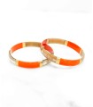 Bracelet Orange feuilles d'or en corne véritable - 1,2 cm
