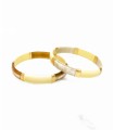 Bracelet Vanille feuilles d'or en corne véritable - 1,2 cm