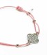 bracelet - rose - trèfle - strass - élastique - réglable - grossiste - promo - petit prix
