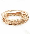 Bracelet multirangs marron et beige - Laiton