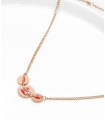 Collier avec 3 médaillons, perles orange et rose - Laiton rosé