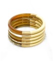 Bracelet coloré Vanille et feuilles d'or - Corne véritable