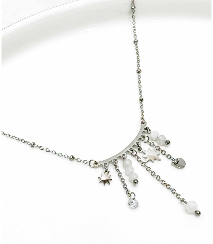 Collier - argent - pendentif - multiple - étoile - réglable - promo - petit prix - grossiste