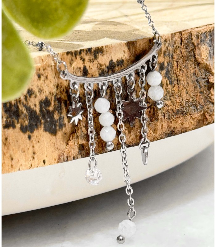 Collier - argent - pendentif - multiple - étoile - réglable - promo - petit prix - grossiste
