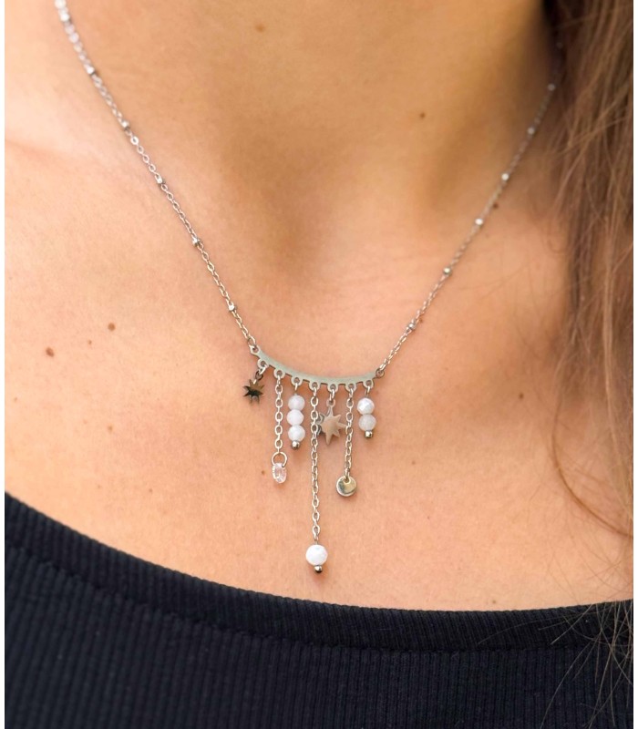 Collier - argent - pendentif - multiple - étoile - réglable - promo - petit prix - grossiste