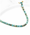 Collier perles heshi bleues
