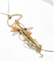 Sautoir long avec pendentif beige