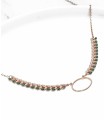 Collier épi vert sauge et beige - Laiton rosé