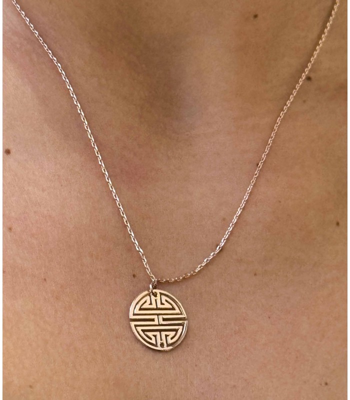 Collier - pendentif - rond - motif - circuit - petit prix - promo - grossiste