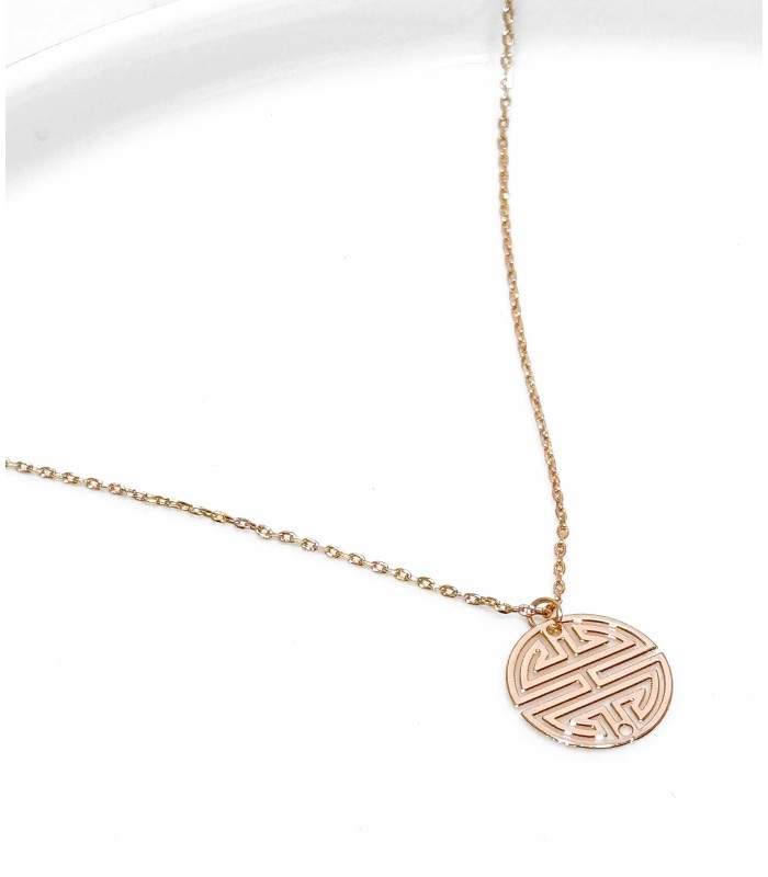 Collier - pendentif - rond - motif - circuit - petit prix - promo - grossiste