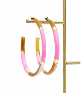 Boucles d'oreilles créoles en corne - actuel diffusion - grossiste et créateur de bijoux - 2025