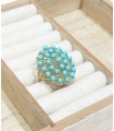 Bague Turquoise Magnésite - Laiton 14K de haute qualité