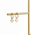 Mini créoles strass coeur - Acier inoxydable 316L