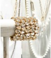 Bracelet en cristal K9 de haute qualité - Beige doré - Forme goutte