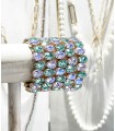 Bracelet en cristal K9 de haute qualité - Duo Parme et Vert - Forme goutte
