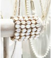 Bracelet en cristal K9 de haute qualité - Duo de blanc - Forme goutte
