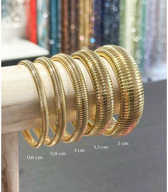Bracelet maille souple - Acier inoxydable - Largeur 2 cm