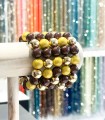 Bracelet résine 14 mm - Modèle couleur Marron, jaune et doré