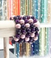 Bracelet résine 14 mm - Modèle couleur Violet foncé, rose clair et léopard