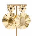 Boucles d'oreilles fleur pendantes - Laiton