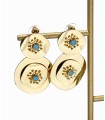 Boucles d'oreilles rond et Howlite - Laiton