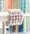 Bracelet résine 14 mm - Modèle couleur Rose clair, blanc cassé et argent