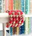 Bracelet résine 14 mm - Modèle couleur Rose poudré, grenadine et doré