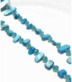 Sautoir perles plates bleu