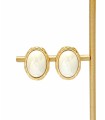 Boucles d'oreilles ovales avec perle - Acier inoxydable 316L